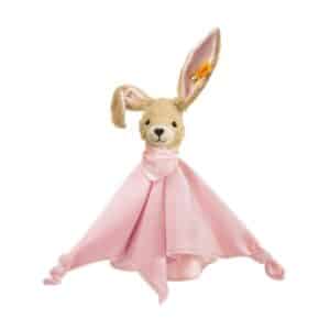 Doudou Lapin Hoppel rose en coton biologique 28 cm