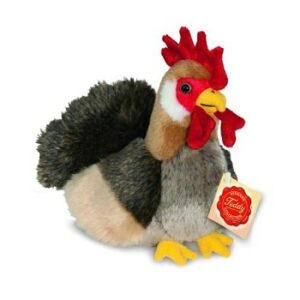 Coq assis nuances de brun 17 cm