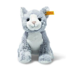Chat Cassie assis bleu glacé/blanc SCF 26cm