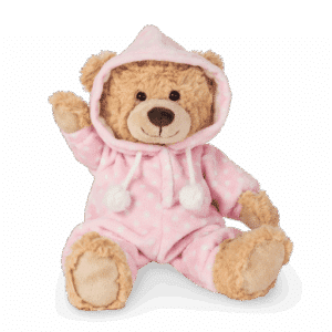 Ours Teddy avec pyjama rose 30cm