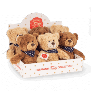 Ours Teddy sable bandana bleu 23cm