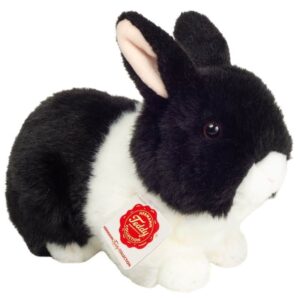 Lapin noir et blanc assis 23cm