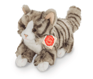 Chat gris tigré assis18cm (présentoir 2coul)