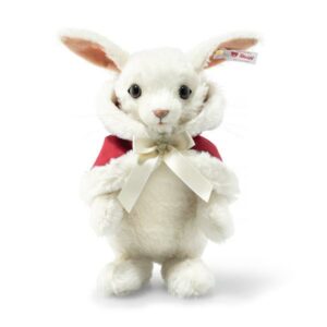 Lapin de Noël mohair blanc 22cm