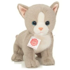 Chat chaton gris assis 24cm
