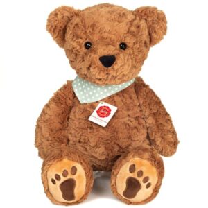 Ours Teddy brun bandana vert 45cm