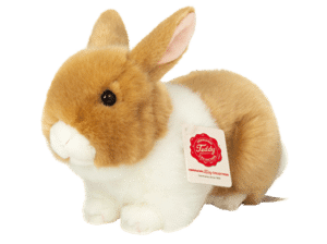 Lapin couché beige/blanc 23cm