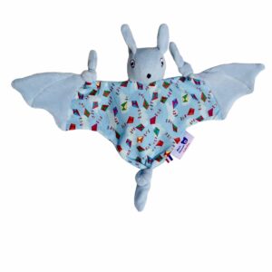 Doudou Chauve-souris ciel motif cerf-volants bio 28cm