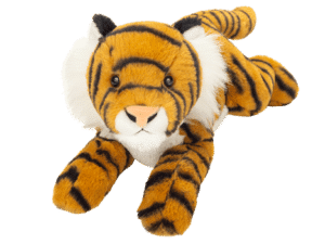 Tigre allongé orange/blanc/noir 33cm