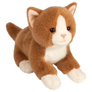 Chat roux et blanc assis 20cm