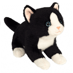 Chat noir/blanc assis 20cm