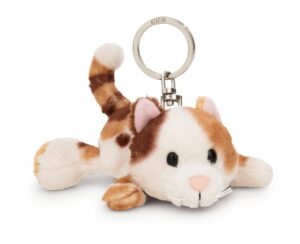 Porte-clés Chat calico couché 10cm