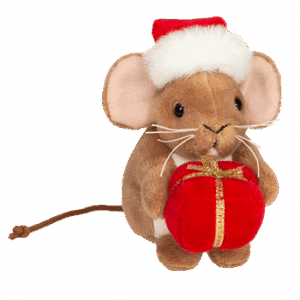 Souris de Noël avec cadeau 11cm