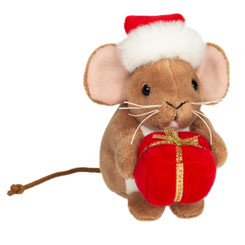Souris de Noël avec cadeau 11cm