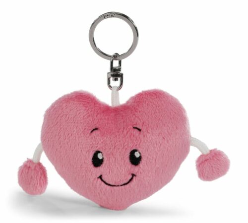 Porte-clés coeur d’amour rose 8cm