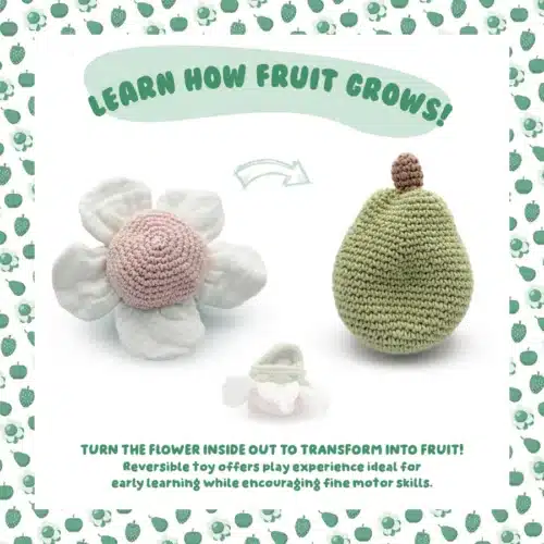 Jouet réversible Poire bio 15x15x6cm