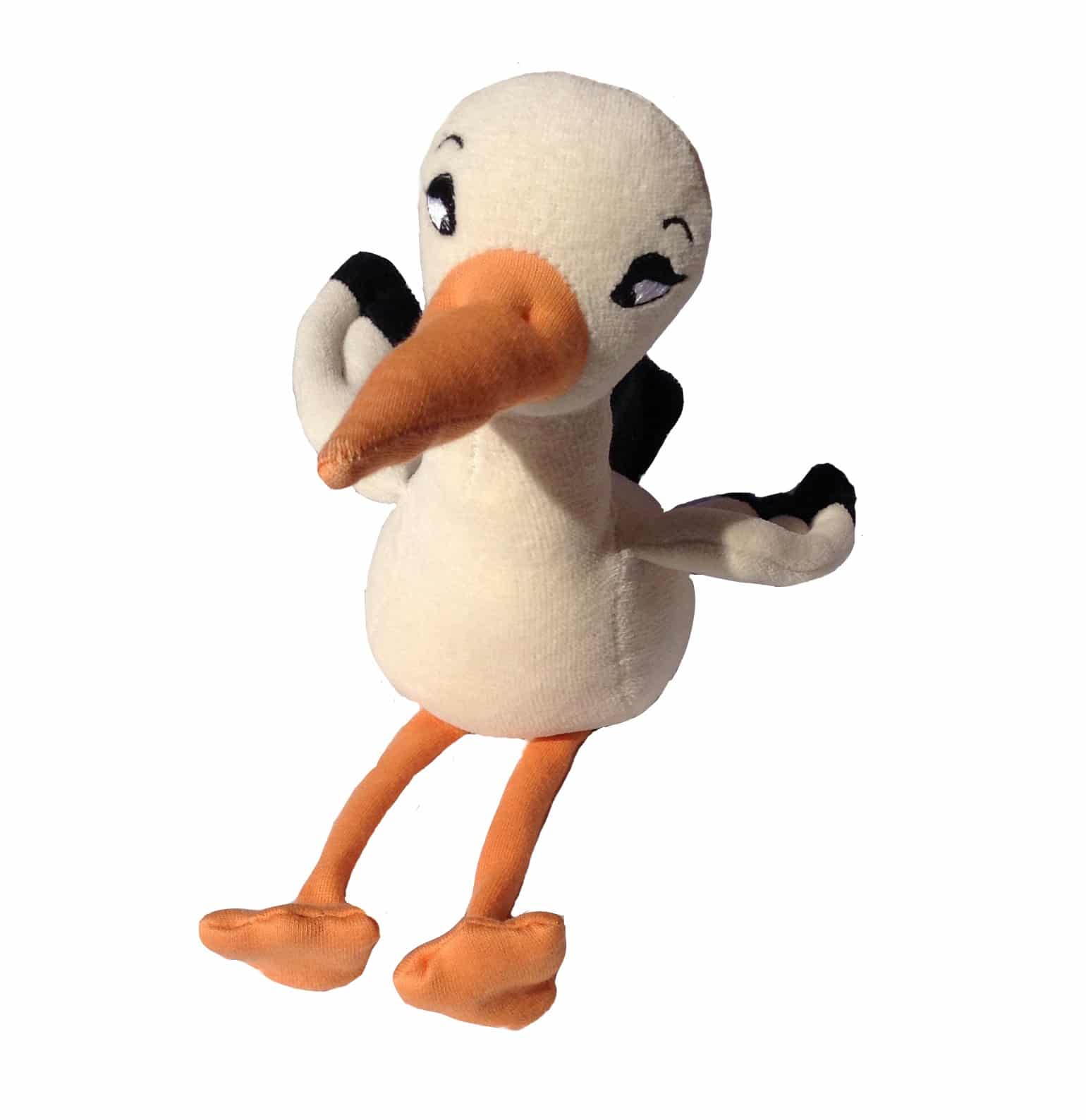 Doudou cigogne en coton biologique 29 cm