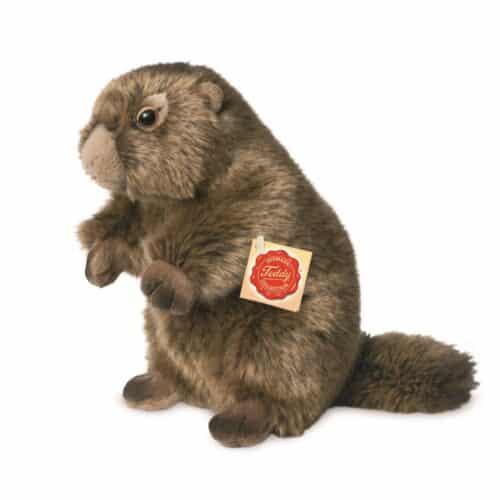 Marmotte debout marron 20 cm