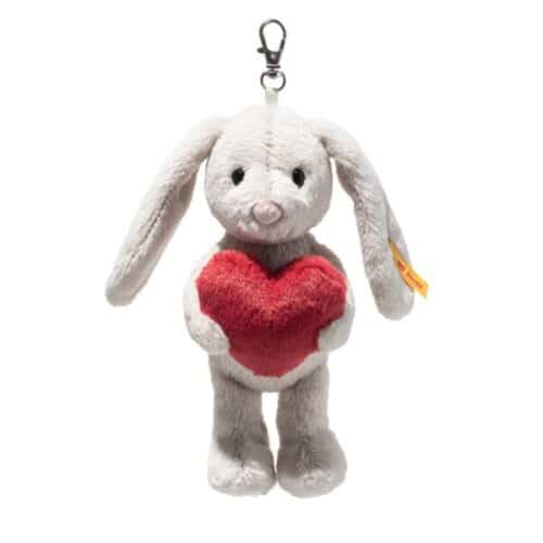 Porte-clés Lapin Hoppie Love gris 15cm