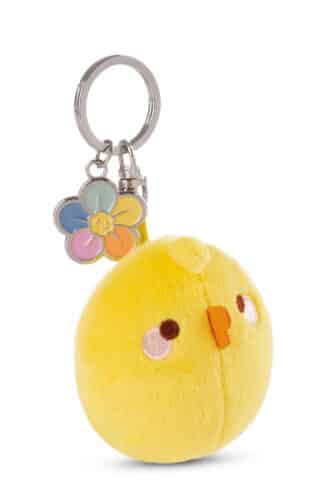 Porte-clés Piu Piu jaune Molang fleur arc-en-ciel 6cm