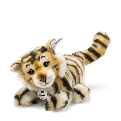 Tigre-pantin bébé Radjah, tigré couché 28 cm