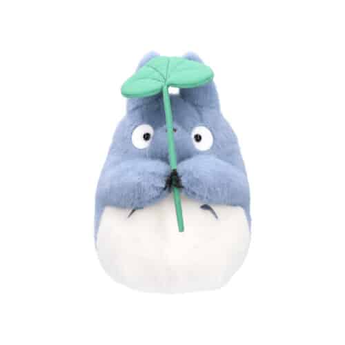 Dondoko Totoro bleu avec feuille M-Mon voisin Totoro 18×28.5x28cm