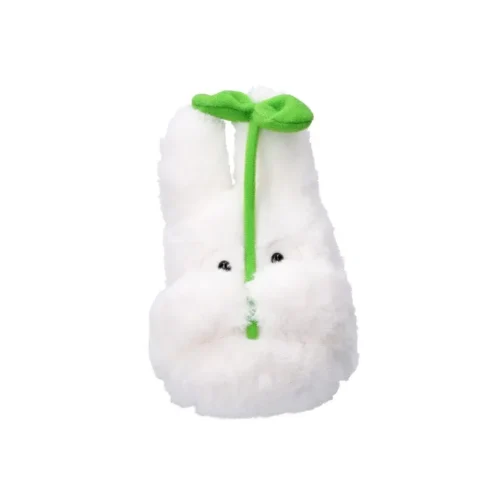 Nakayoshi Totoro blanc avec feuille 19x11x17cm