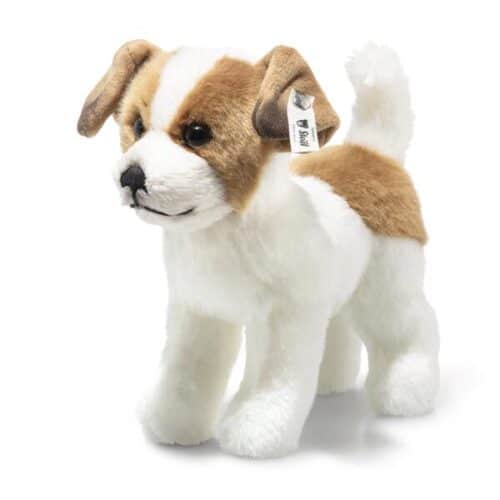 Chien Terrie blanc/marron debout 17cm