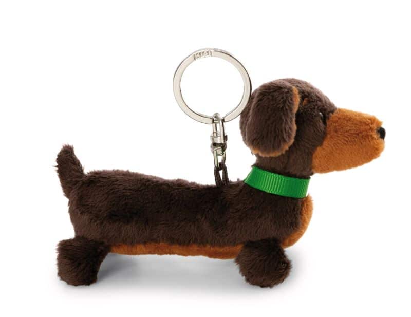 Porte-clés chien Teckel brun couché 10cm – Image 2