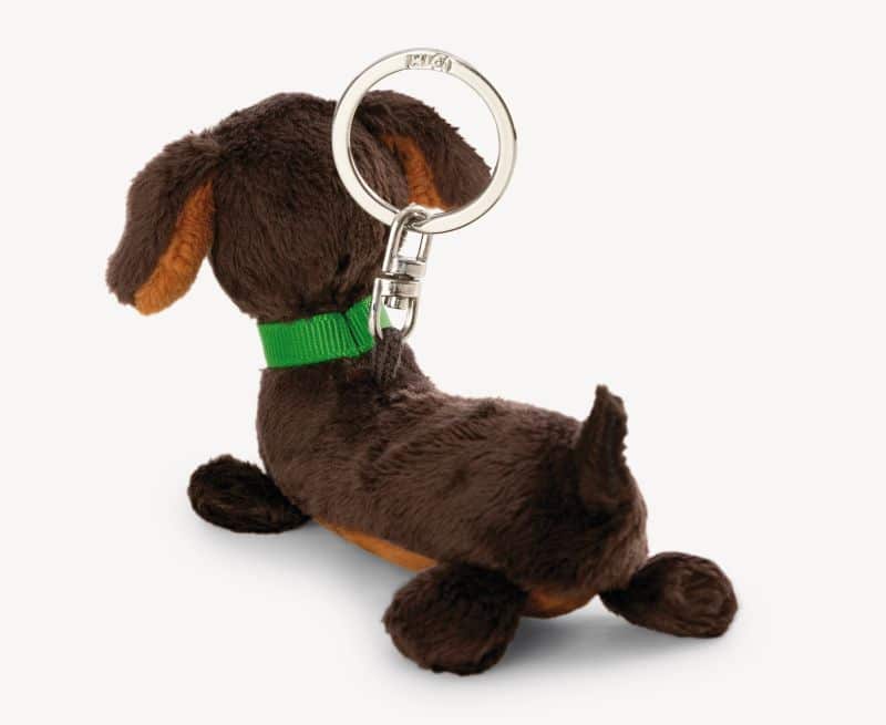 Porte-clés chien Teckel brun couché 10cm – Image 3
