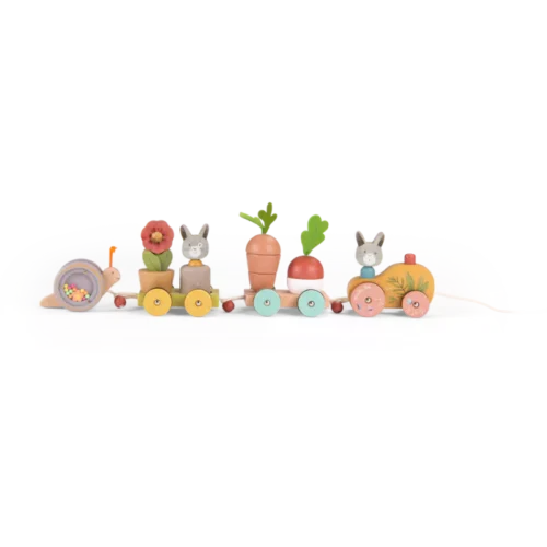 Grand Train d&rsquo;activités à tirer trois petits lapins 52×9.5x15cm