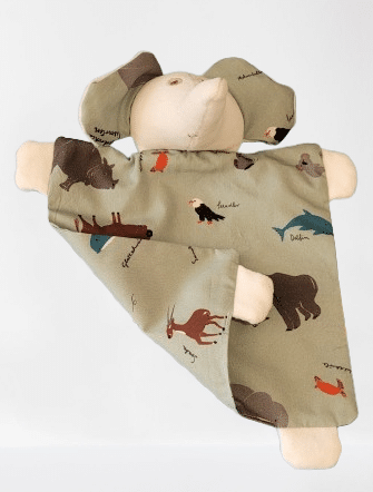 Doudou plat bio Elephant Trompette jungle 25cm