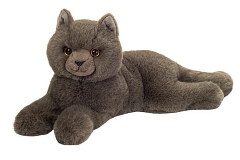 Chat Chartreux gris allongé 36cm