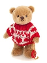 Ours Teddy Winston mohair brun caramel 13cm
