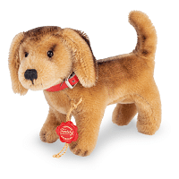 Chien Teckel debout mohair réplique 12cm