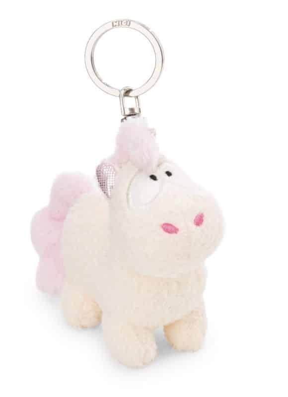 Porte-clés Licorne rose crémeux 10cm