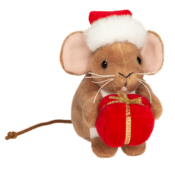 Souris de Noël avec cadeau 11cm
