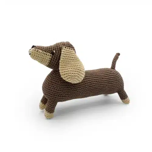 Poupée chien Teckel bio 27x17x12cm