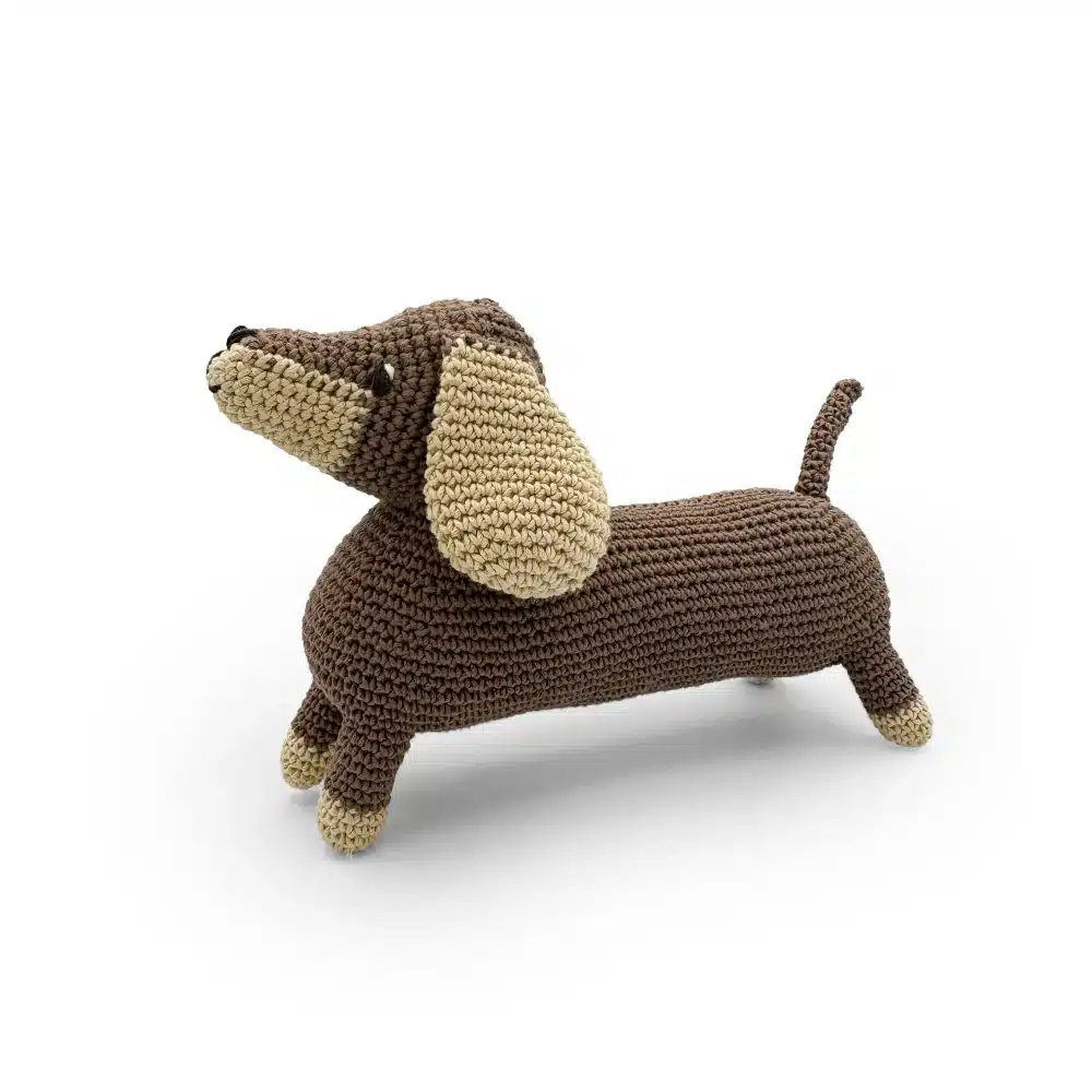 Poupée chien Teckel bio 27x17x12cm