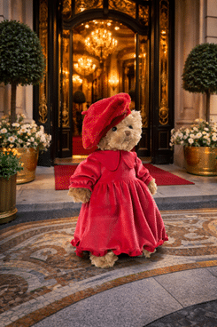 Ours Madame ODILE Collector tenue rouge 35cm – Image 2