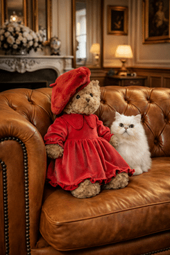 Ours Madame ODILE Collector tenue rouge 35cm – Image 3