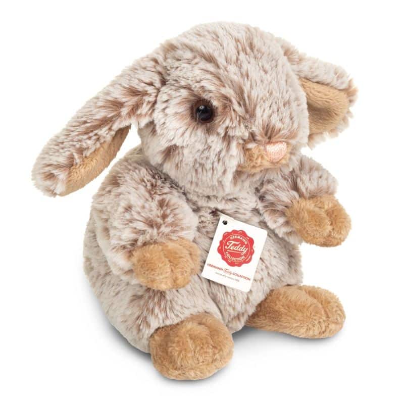 Lapin brun chiné assis 12cm