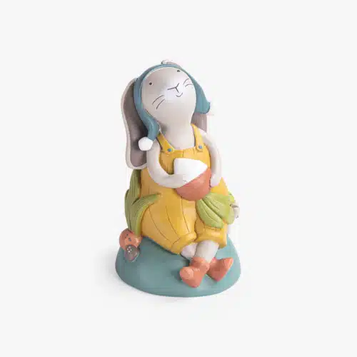 Tirelire lapin 3 petits lapins l9.5xH16cm