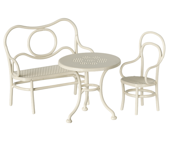 Table, Banc et Chaise Souris Small - Blanc H8.5xl9xP4.5cm