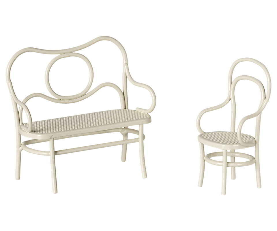 Table, Banc et Chaise Souris Small - Blanc H8.5xl9xP4.5cm – Image 3