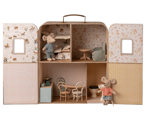 Maison SuitCasa petite soeur et petit frère Souris H34xl28xP15cm