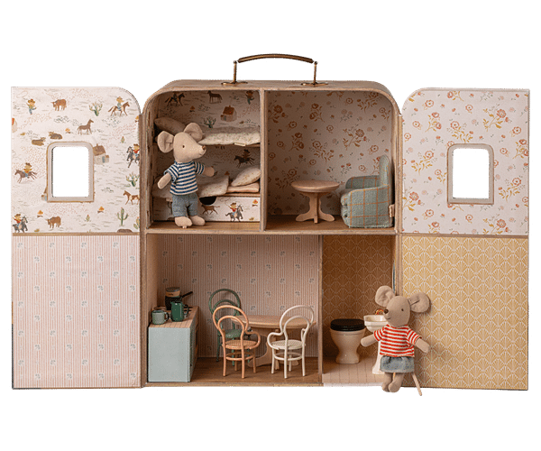 Maison SuitCasa petite soeur et petit frère Souris H34xl28xP15cm
