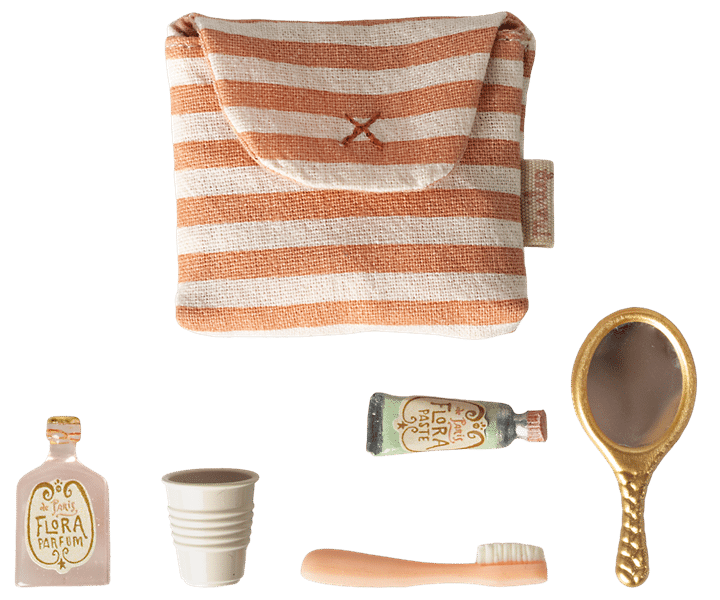 Trousse de Toilettes Souris - Rayé corail H5xl4cm – Image 2