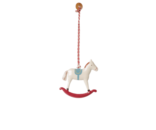 Ornement Cheval à Bascule métal – Rouge H6.5xl6xL6cm