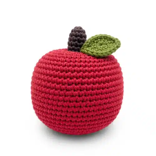 Hochet Pomme Rouge Bio 10x9x9cm